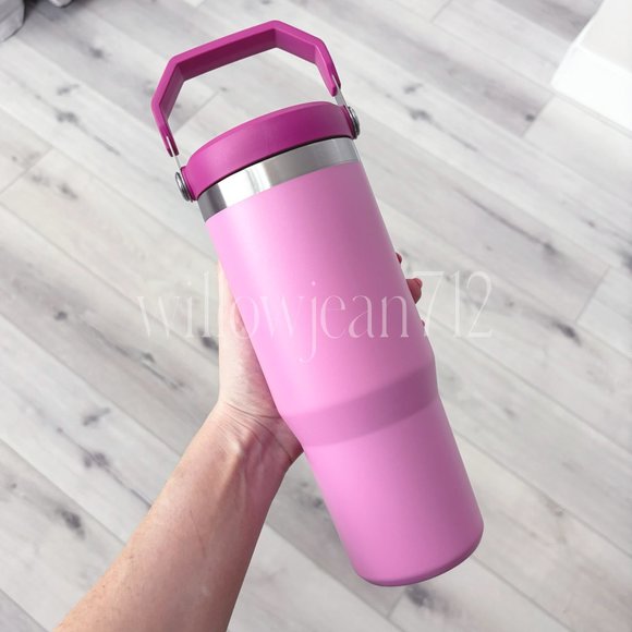 Peony Pink Flip Straw Stanley 30 Oz. IceFlow Tumbler - Picture 3 of 7